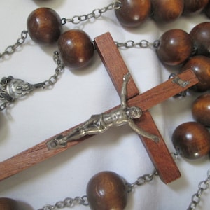 Wood Rosary Wall Hanging 62&quot;