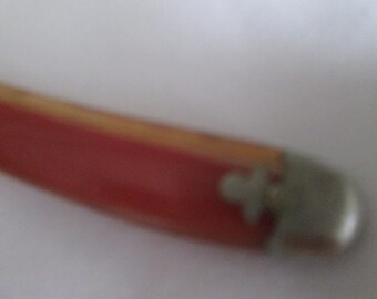 Antique Straight Razor Orange Yellow Clover Brand Germany