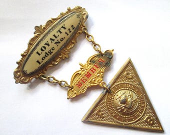 Antique Knights Of Pythias Brass Medal Lodge 122