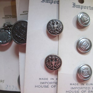 1950s Metal Button LOT Gold Silver Over 100pc On Cards