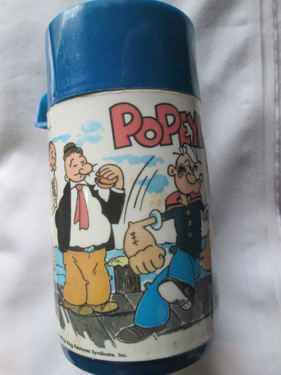 1979 Aladdin Popeye Thermos Blue