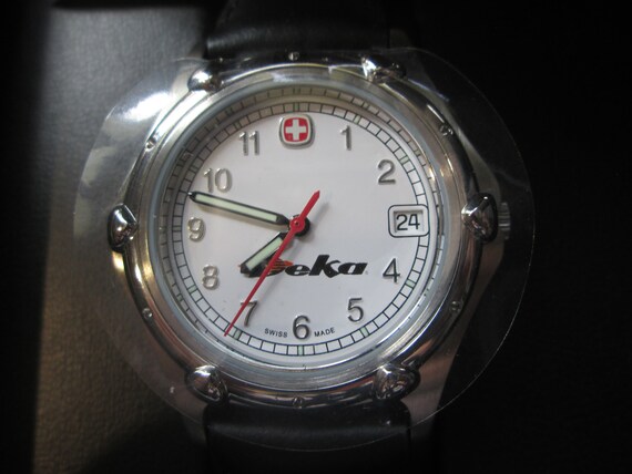 Wenger Deka Swiss Military Watch Black Leather Ba… - image 1