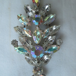 Large AB Rhinestone Christmas Tree Brooch