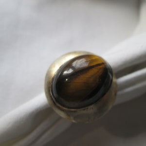 1950s Sterling Tiger Eye Ring SZ 6