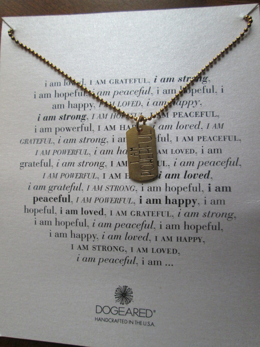 Dogeared Script Dogeared Gold Sterling Dog Tag 36