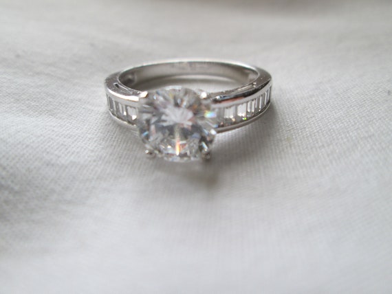 QVC 925 Sterling Diamonique 2 Carat Engagement Ring S… - Gem