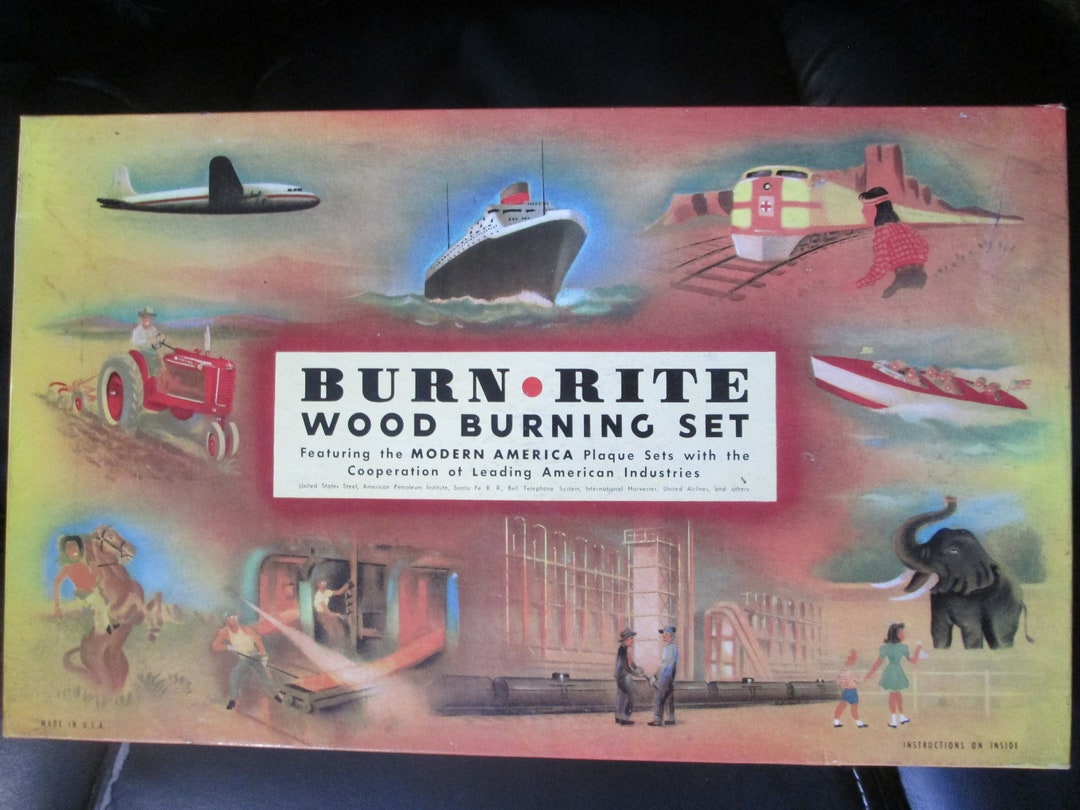 1949 Vintage Wood Burning Kit Burn Rite Etsy