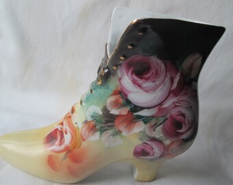 Porcelain Lace-Up Boot with Flowers Porcelain Lace-Up Boot with Flowers