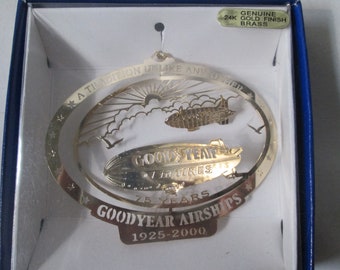 30pc Goodyear Blimp 24K Gold Christmas Ornament LOT