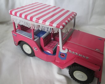 1950s Japan Cragstan Tin Friction Car Jeep In Box