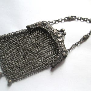 1800s Victorian Silver Mesh Coin Change Purse