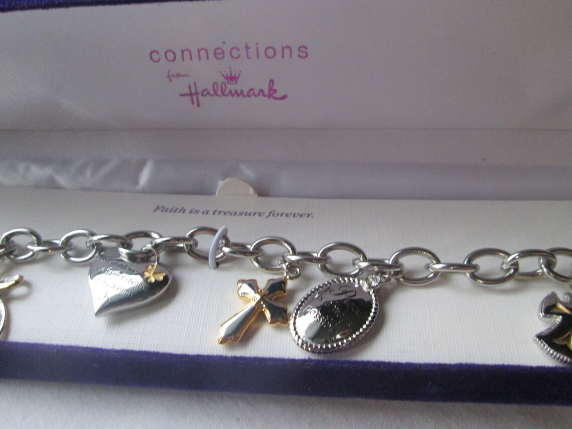 Hallmark Connections Celebrate Life Charm Bracelet Silver Tone Etsy