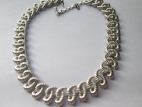 Wide Monet Silver Tone Link Necklace - image 2