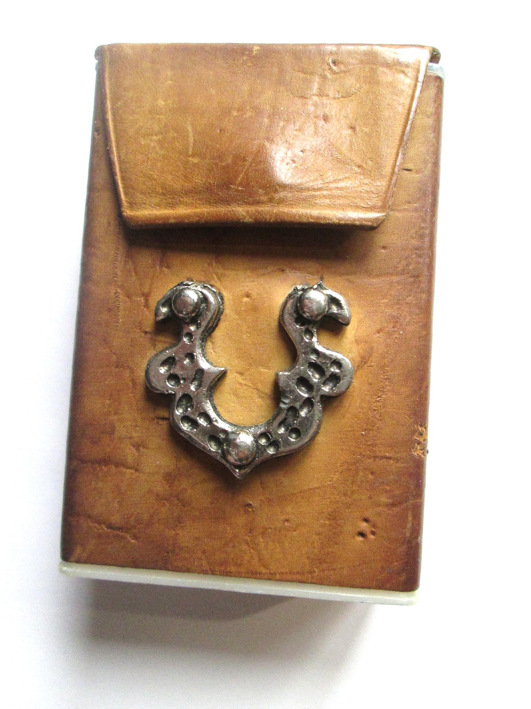 rolfs cigarette case leather Vintage Rolfs Leather Cigarette Hard Case