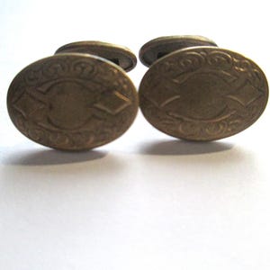 Antique Brass Embossed Cufflinks