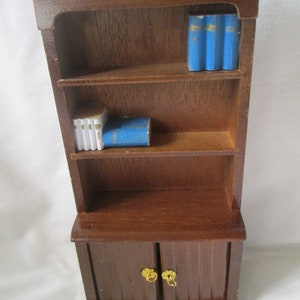 Vintage Dollhouse Miniature Wood Bookcase