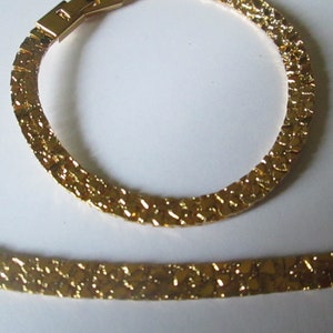 Nugget Gold Plated Necklace Bracelet Set
