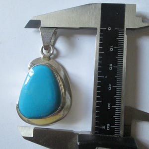 Taxco Mexico 925 Sterling Vintage Blue Turquoise Pendant