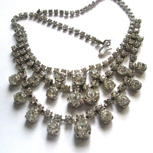 1950s Clear Rhinestone Choker Necklace