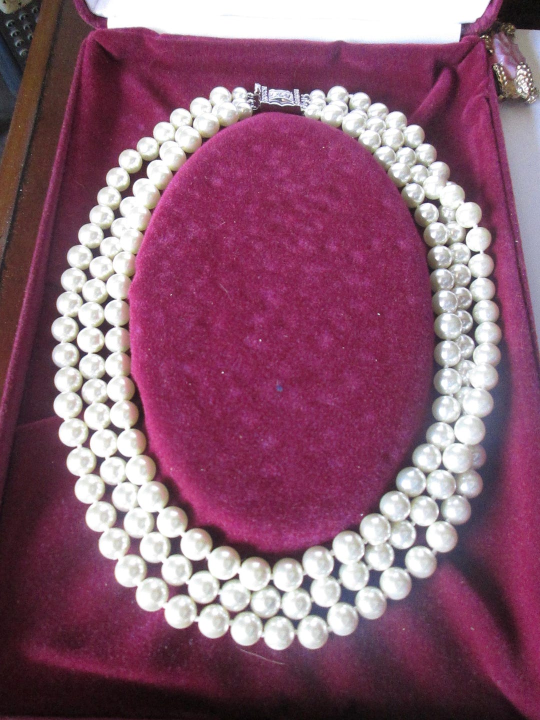 JBK Jackie Kennedy Strand Faux Pearl Necklace With Rhinestone
