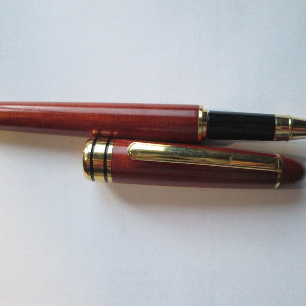 Vintage Wood Gold Ballpoint Pen