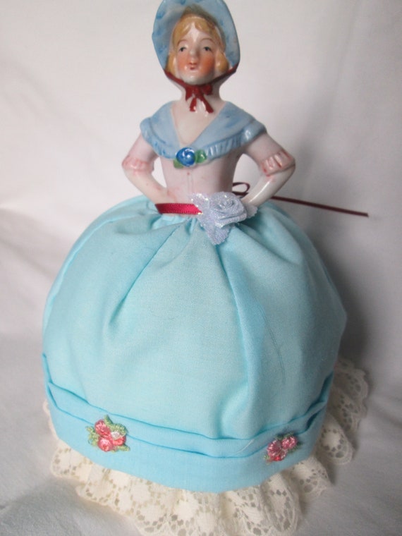 Porcelain Pin Cushion Dolls アンティーク ドイツ磁器 ハーフドール