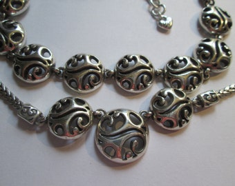 Vintage Brighton Silver Plate Necklace Bracelet SET