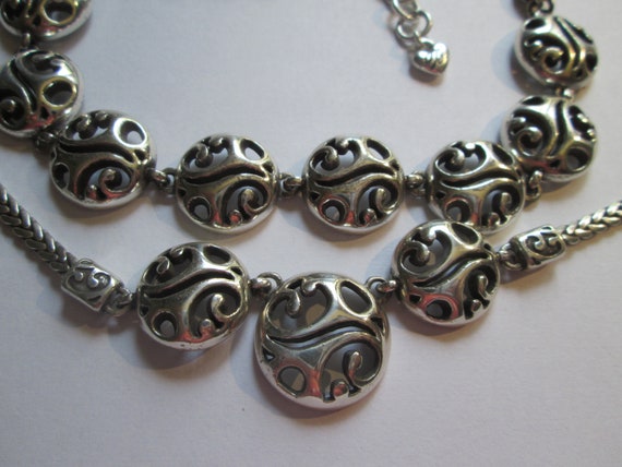 Vintage Brighton Silver Plate Necklace Bracelet SET Etsy
