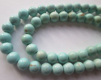 Antique Natural Persian Turquoise 2 Strand Beaded Sterling Necklace