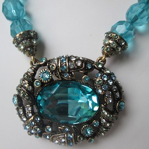 Heidi Daus Blue Swarovski Crystal Glass Bead Necklace