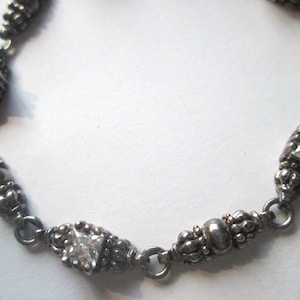 1990s Cubic Zirconia Sterling Tennis Bracelet 9.1 grams