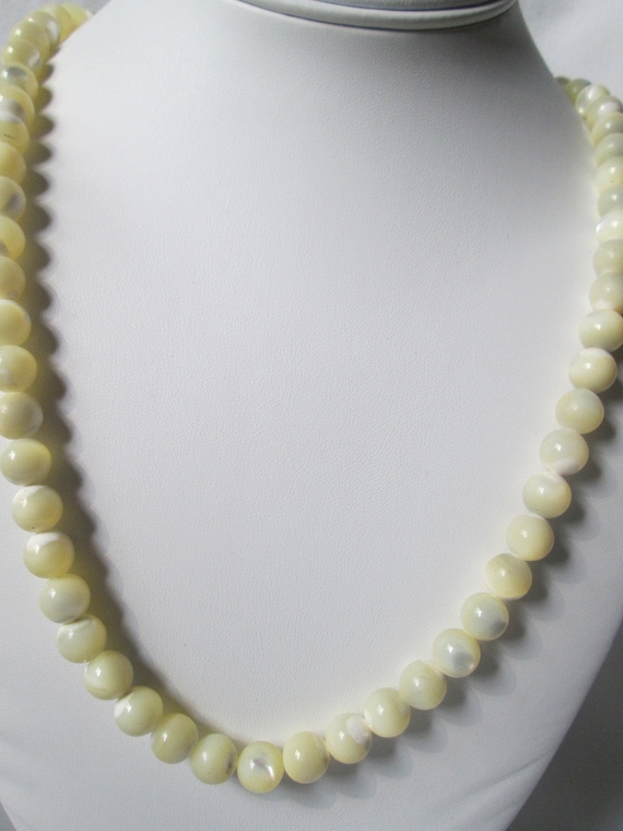 1950s Beaded Layering Necklace Mother Of Pearl Si… - image 1