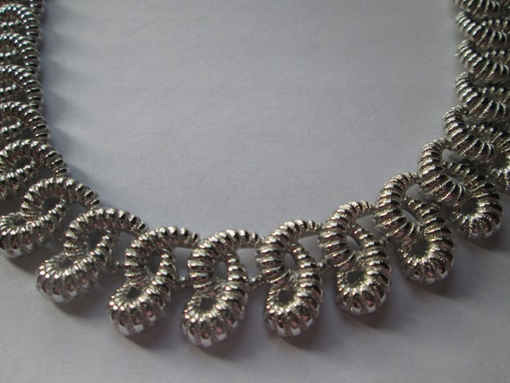 Wide Monet Silver Tone Link Necklace - image 1