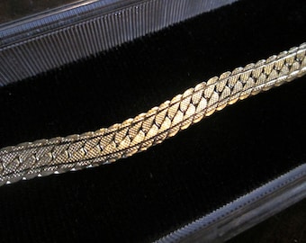 14k Gold Plated Herringbone 6mm Wide Bracelet