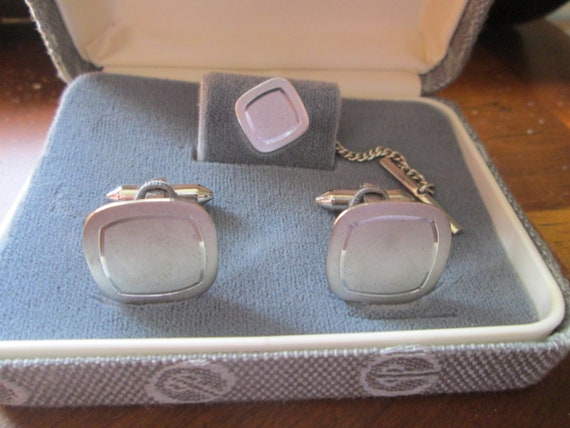 Cuff Links Sterling Box Set Tie Tack