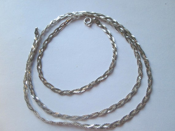 Vintage Sterling Braided Chain Necklace - image 2