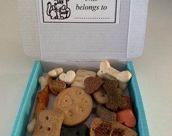 Personalised dog treat boxes , birthday treats , gifts for dogs, dog treat boxes, gotcha day treats. Dog treats. Christmas treats for dogs.