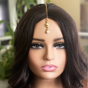 Small Kundan tikka/Fine kundan tikka/Indian Maangtikka / Delicate tika /kids Gold Maang Tikka / Nethi Chutti/ Indian jewelry/Polki tikka