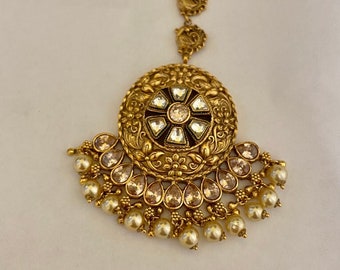 Kundan Tikka/ Maang tikka /Kundan tika/ pearl mang tika/Gold Maang Tikka /jhoomar/ passa/Bollywood tikka/Nethi Chutti/Indian wedding jewelry