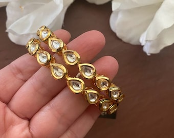 Braccialetti Kundan pregiati / Kada indiano / Gioielli Sabyasachi / Gioielli indiani / Braccialetti d'oro / Bracciale indiano / Gioielli Kundan/Bracciali nuziali