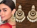 Kundan earrings/ Kundan Chandbalis/ Indian Earrings/ pearl earrings /Pakistani Earrings / bollywood Earrings/ Indian jewelry/ guttapusalu 