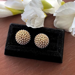 Pearl Studs/Gold earrings/Stud Earrings/ Indian earrings/Antique Gold Studs /pearl Earrings/ South Indian jewelry/ gold tops/delicate studs image 2