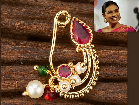 Buy Traditional Maharashtrian Nath Nose Ring for Women and Girls(3 Pair)  Online at Best Prices in India - JioMart.