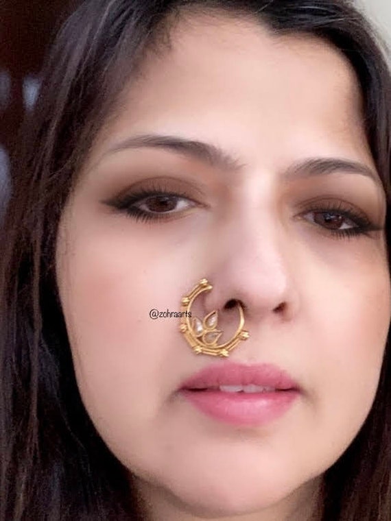 Nose Ring Gold Plated Hoop Stud Screw Nostrill Wedding Bridal Fashion  Jewelry | eBay