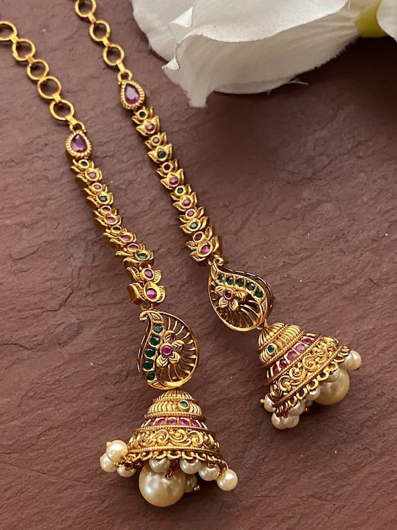 Latest New Bahubali Syle Earrings||Sahare Wale Earings||Waterfall Earrin...  | Earrings, Bridal earrings, Syle