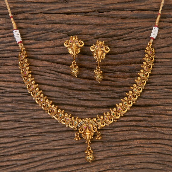 Gold Necklace /matte Gold Necklace 