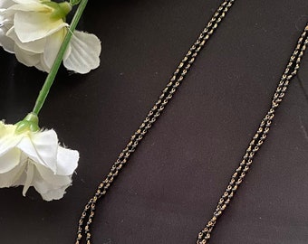 Mangalsutra/18" 24" 28"Mangalsutra chain/Indian Bridal jewelry/ Micro High Gold Plated Black Bead 2 line 1 line Mangalsutra Chain