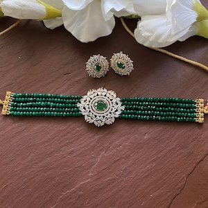 Zircon choker/ Mint Green Kundan Choker Necklace /Diamond Indian choker/CZ Choker/ wedding jewelry/Sabyasachi Necklace /delicate Necklace