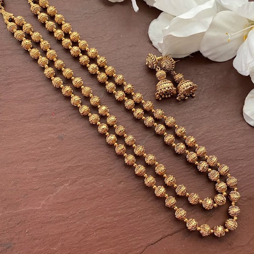 Long Necklace/gold Necklace/ Matar Mala 