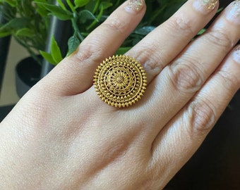 Gold Ring ,Indian Ring , finger Ring ,  Ring, Finger jewelry, Indian Jewelry, bridesmaid  gift, adjustable ring , delicate ring